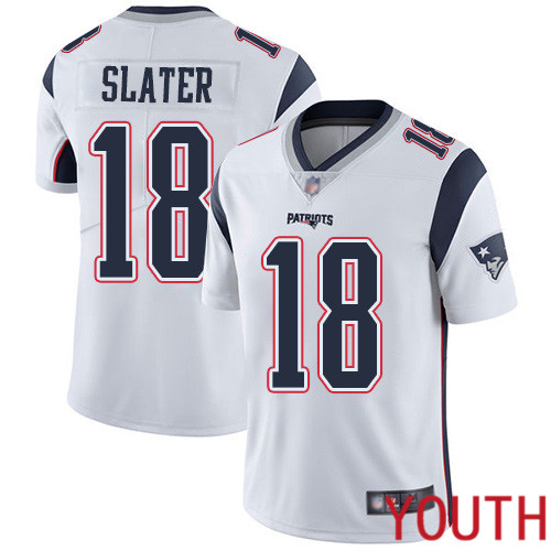 New England Patriots Football #18 Vapor Untouchable Limited White Youth Matthew Slater Road NFL Jersey